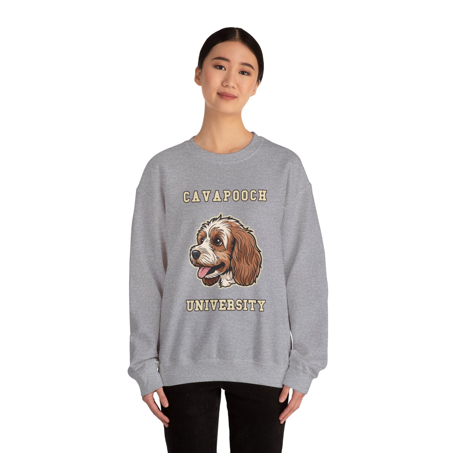 Cavapoo Gift Sweatshirt, Cavoodle Crewneck in Soft Wavy Coat