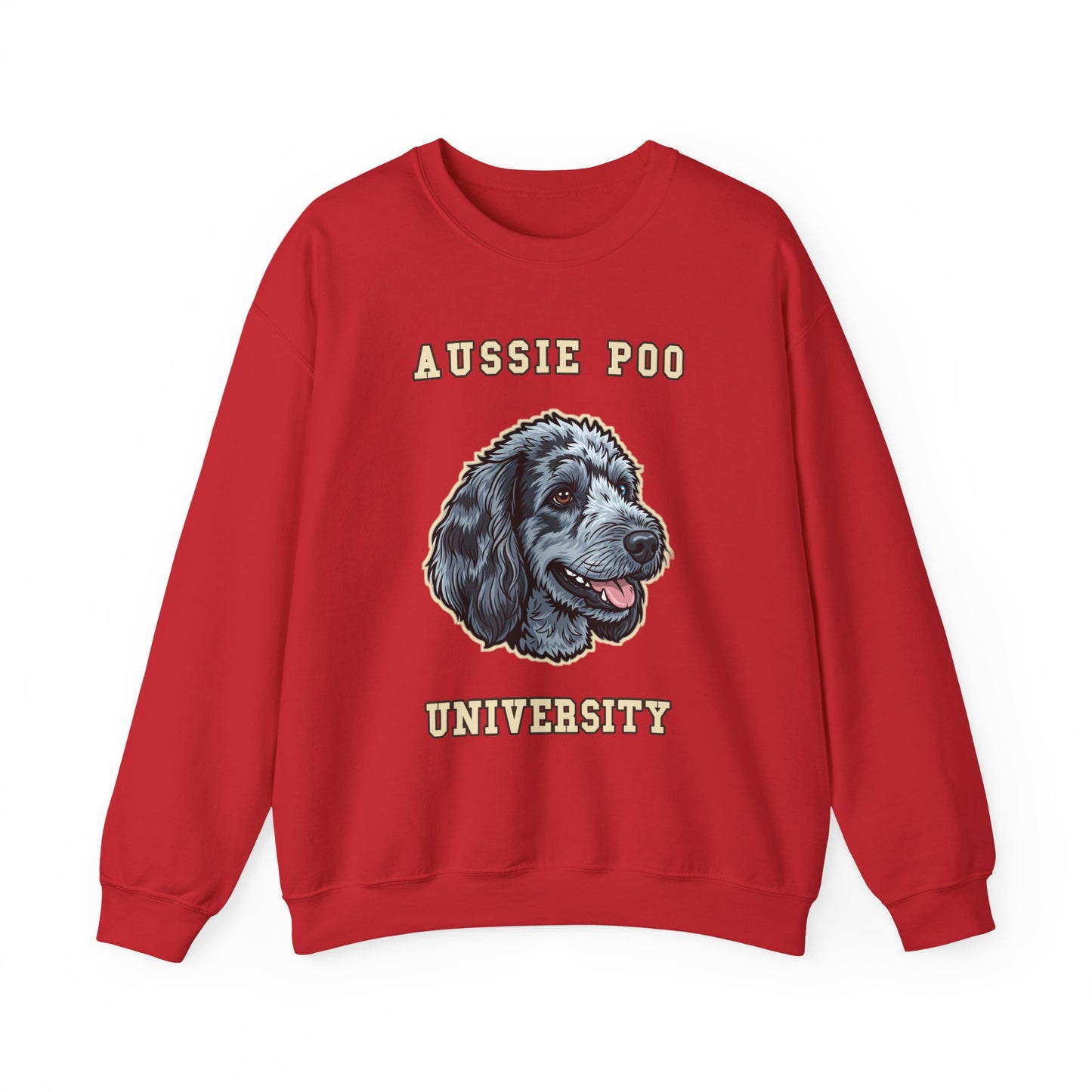 Aussiedoodle Sweatshirt, Aussie Poo Crewneck in Merle Pattern