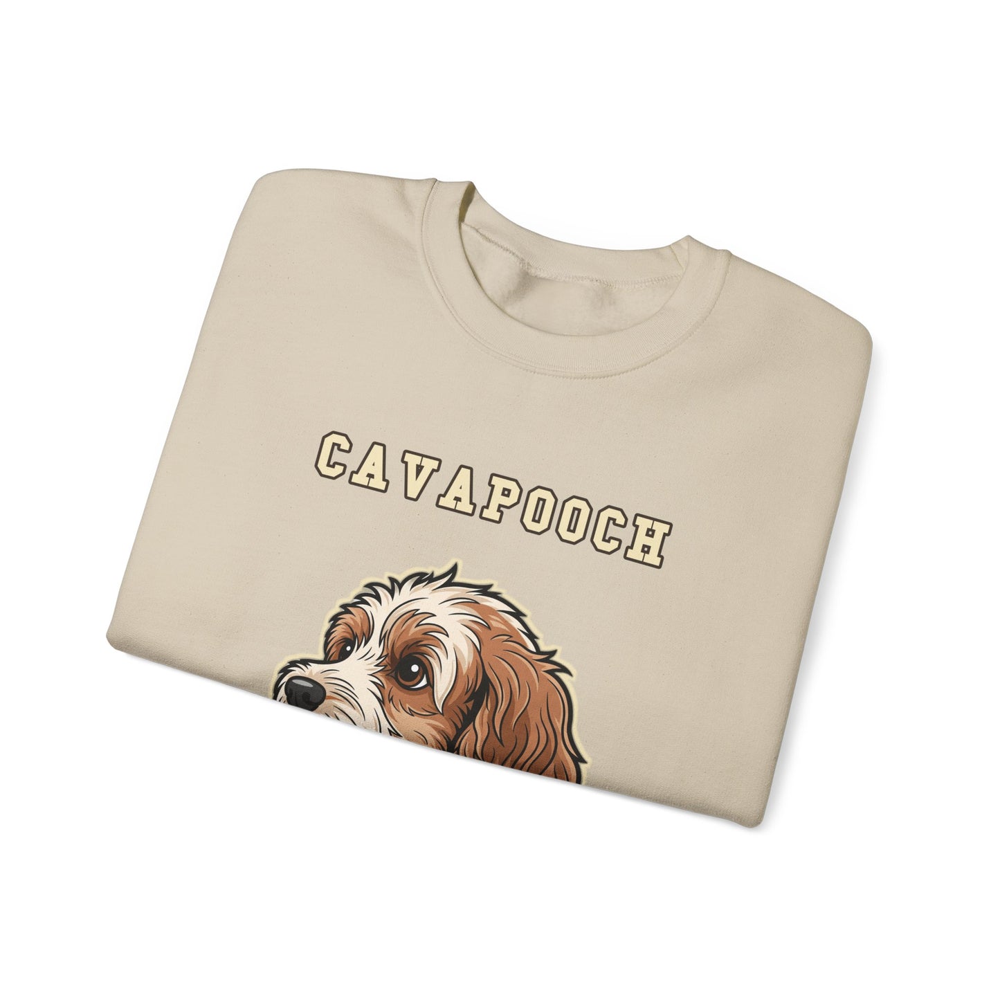 Cavapoo Gift Sweatshirt, Cavoodle Crewneck in Soft Wavy Coat