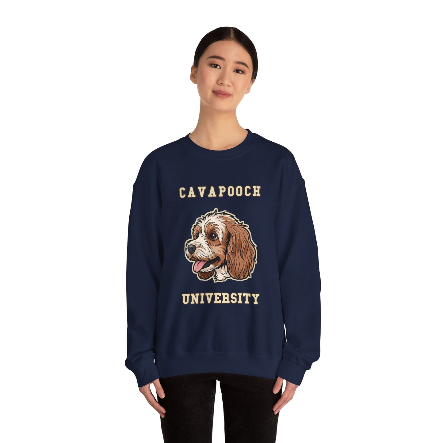 Cavapoo Gift Sweatshirt, Cavoodle Crewneck in Soft Wavy Coat