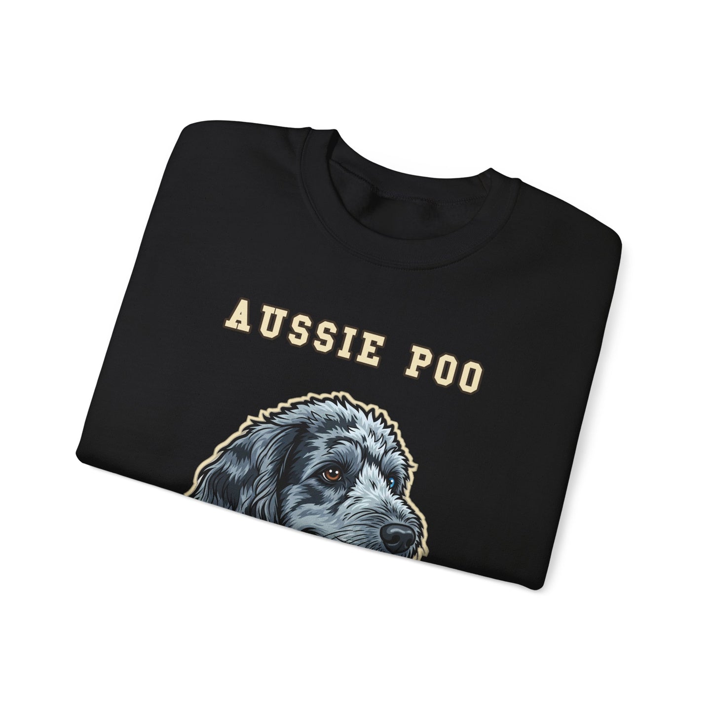 Aussiedoodle Sweatshirt, Aussie Poo Crewneck in Merle Pattern