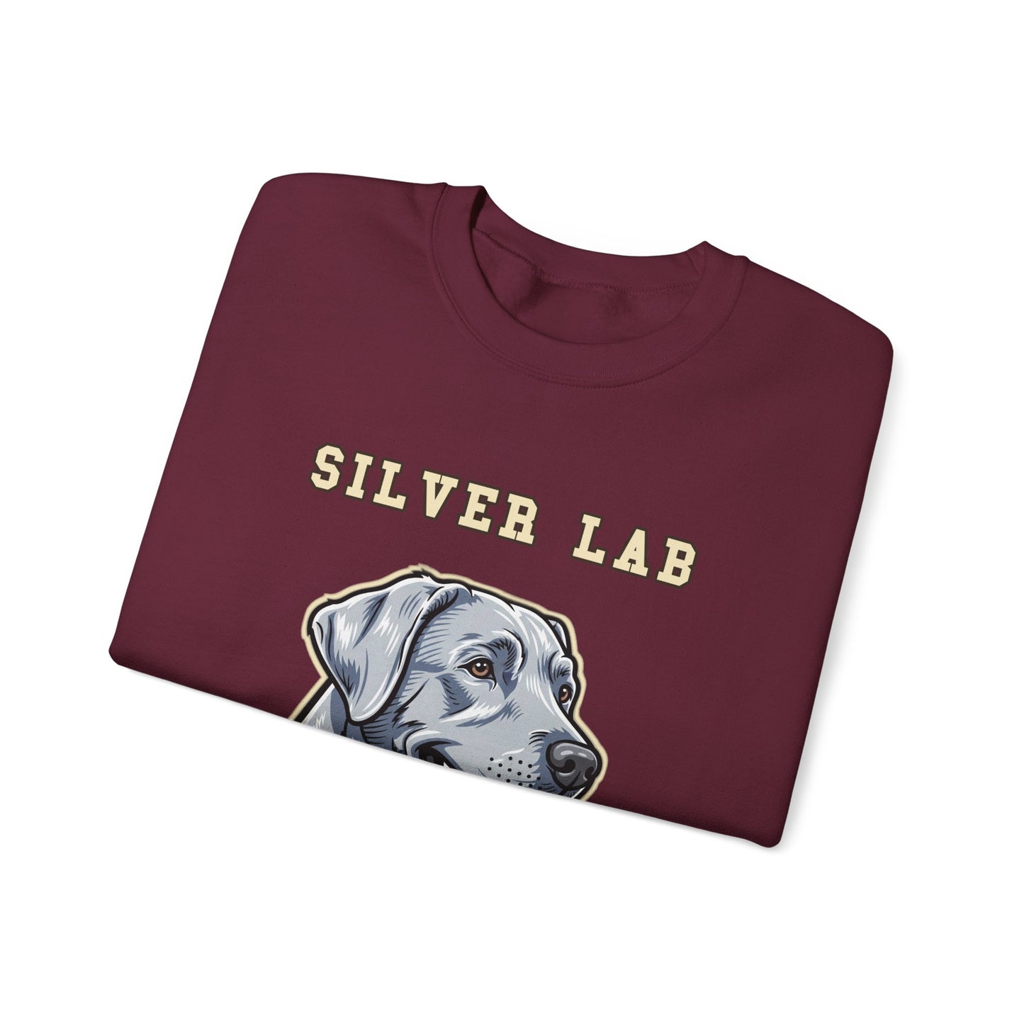 Silver Labrador Sweatshirt, Silver Lab Crewneck in Dilute Charcoal Silver