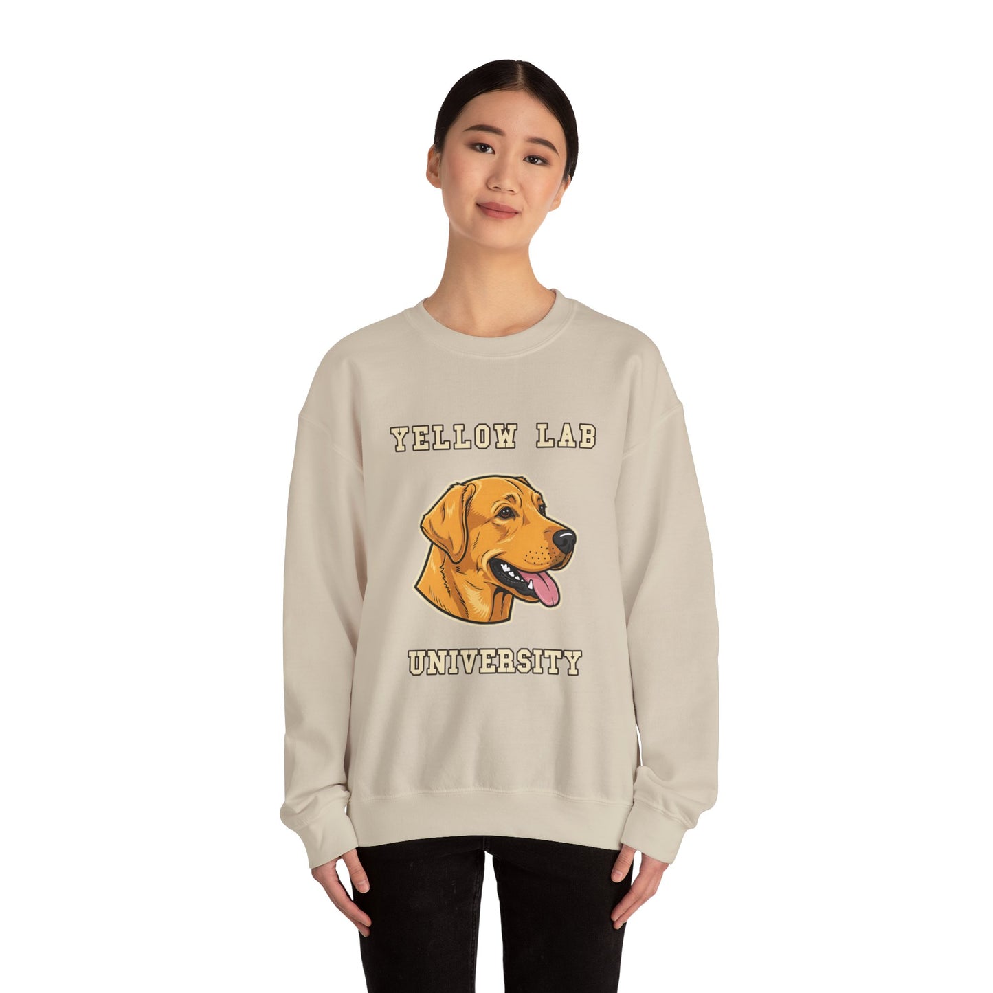 Labrador Sweatshirt, Yellow Lab Crewneck in Golden Yellow