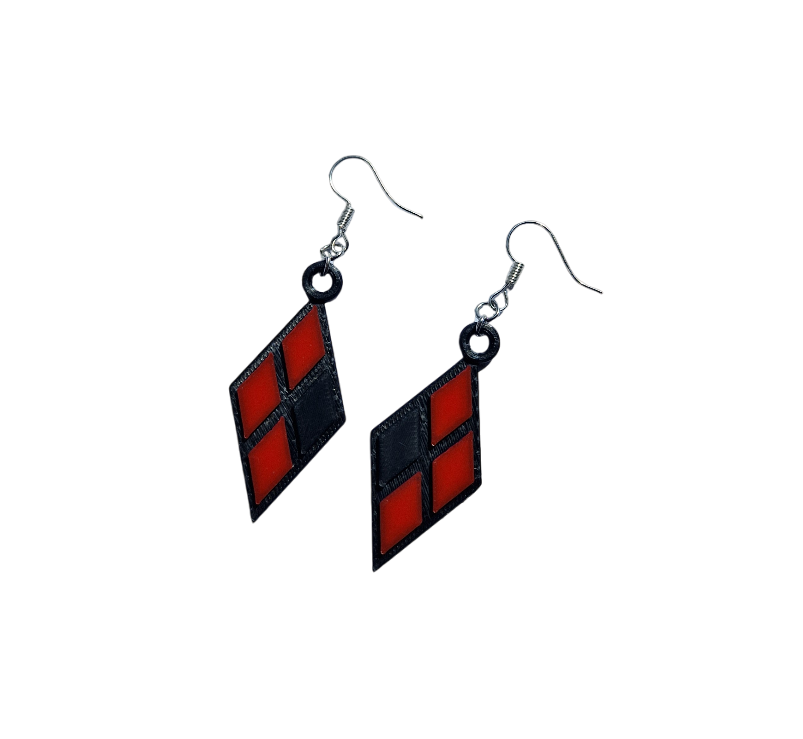 Harley Quinn style earrings