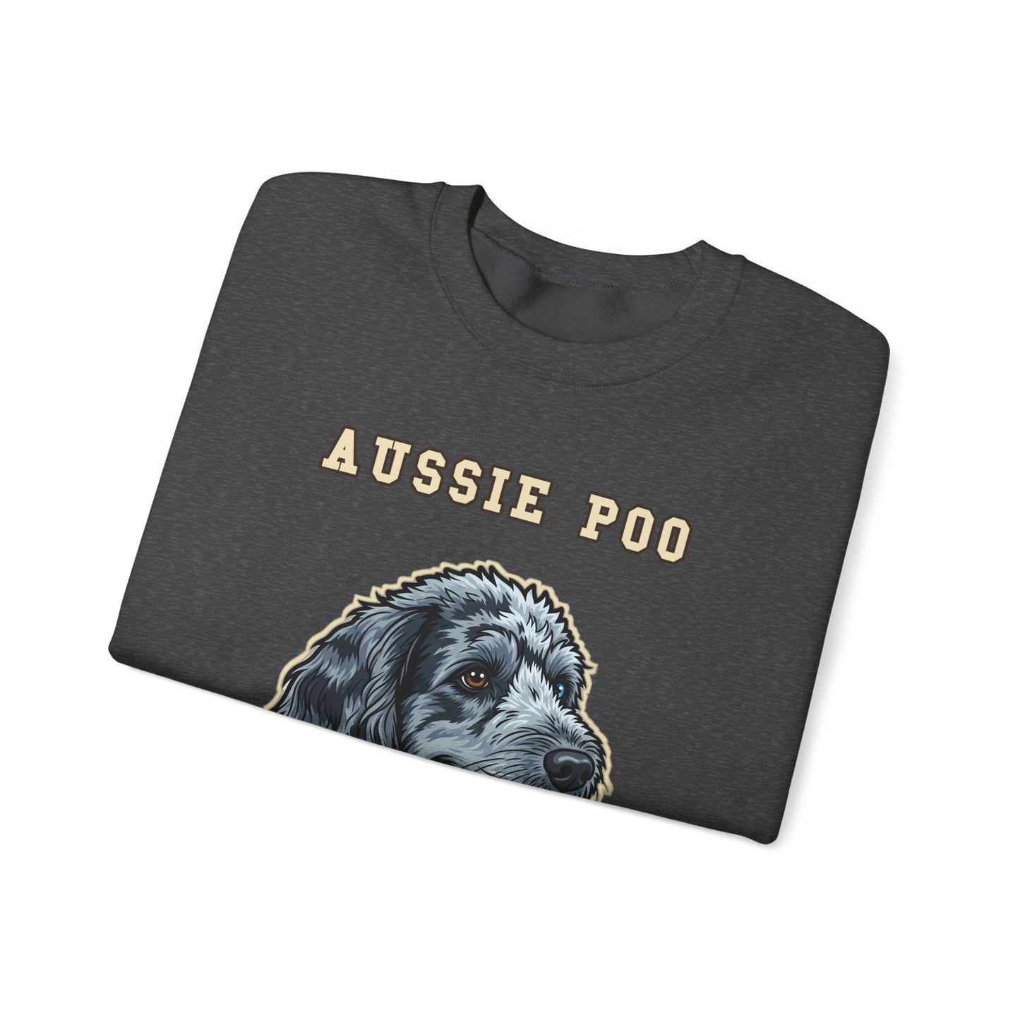 Aussiedoodle Sweatshirt, Aussie Poo Crewneck in Merle Pattern