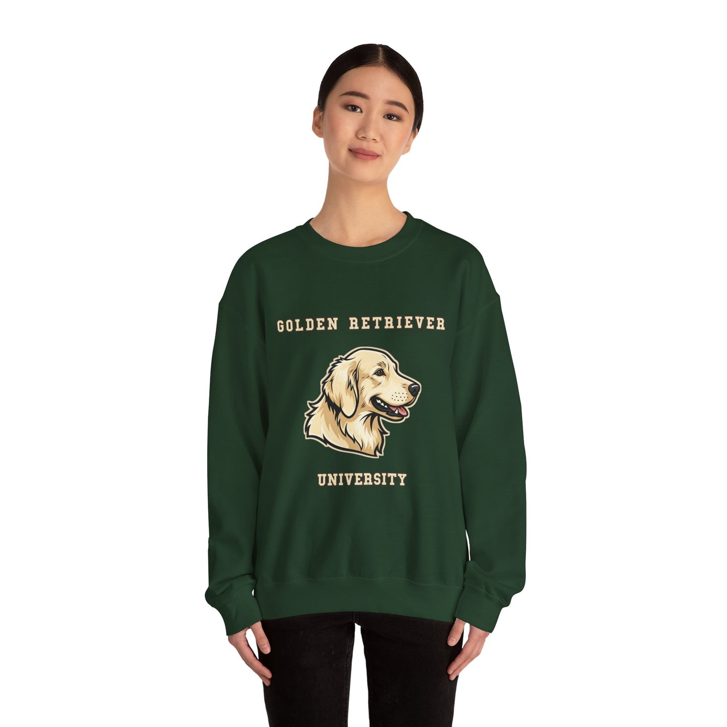 English Cream Golden Retriever Sweatshirt, Cream Golden Crewneck in Platinum Cream