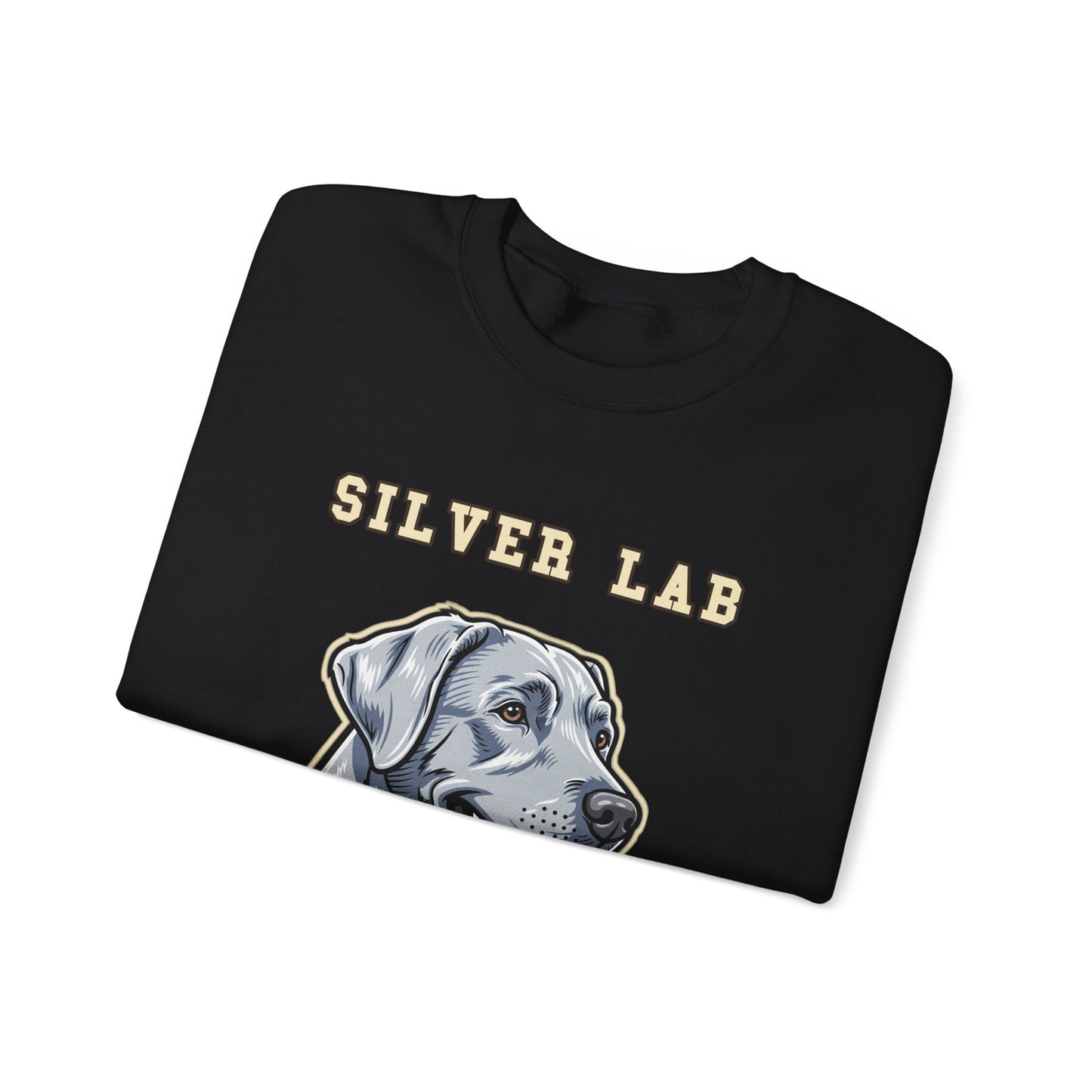 Silver Labrador Sweatshirt, Silver Lab Crewneck in Dilute Charcoal Silver
