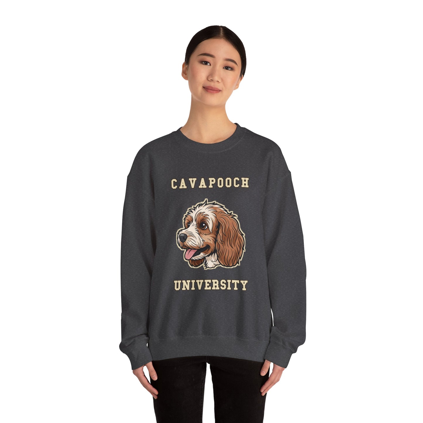 Cavapoo Gift Sweatshirt, Cavoodle Crewneck in Soft Wavy Coat