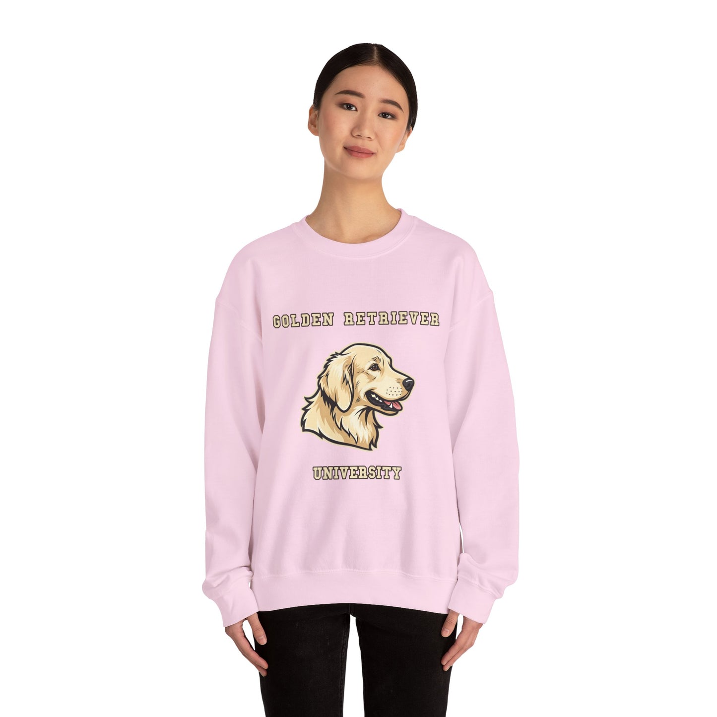 English Cream Golden Retriever Sweatshirt, Cream Golden Crewneck in Platinum Cream
