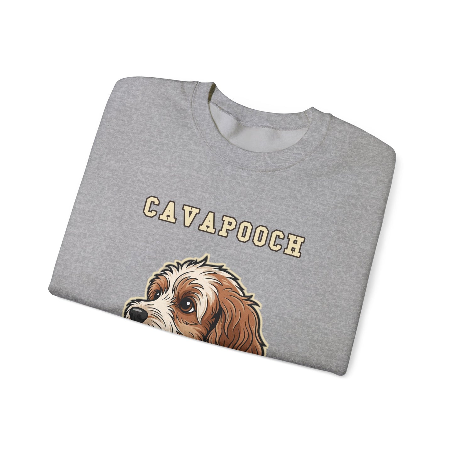 Cavapoo Gift Sweatshirt, Cavoodle Crewneck in Soft Wavy Coat