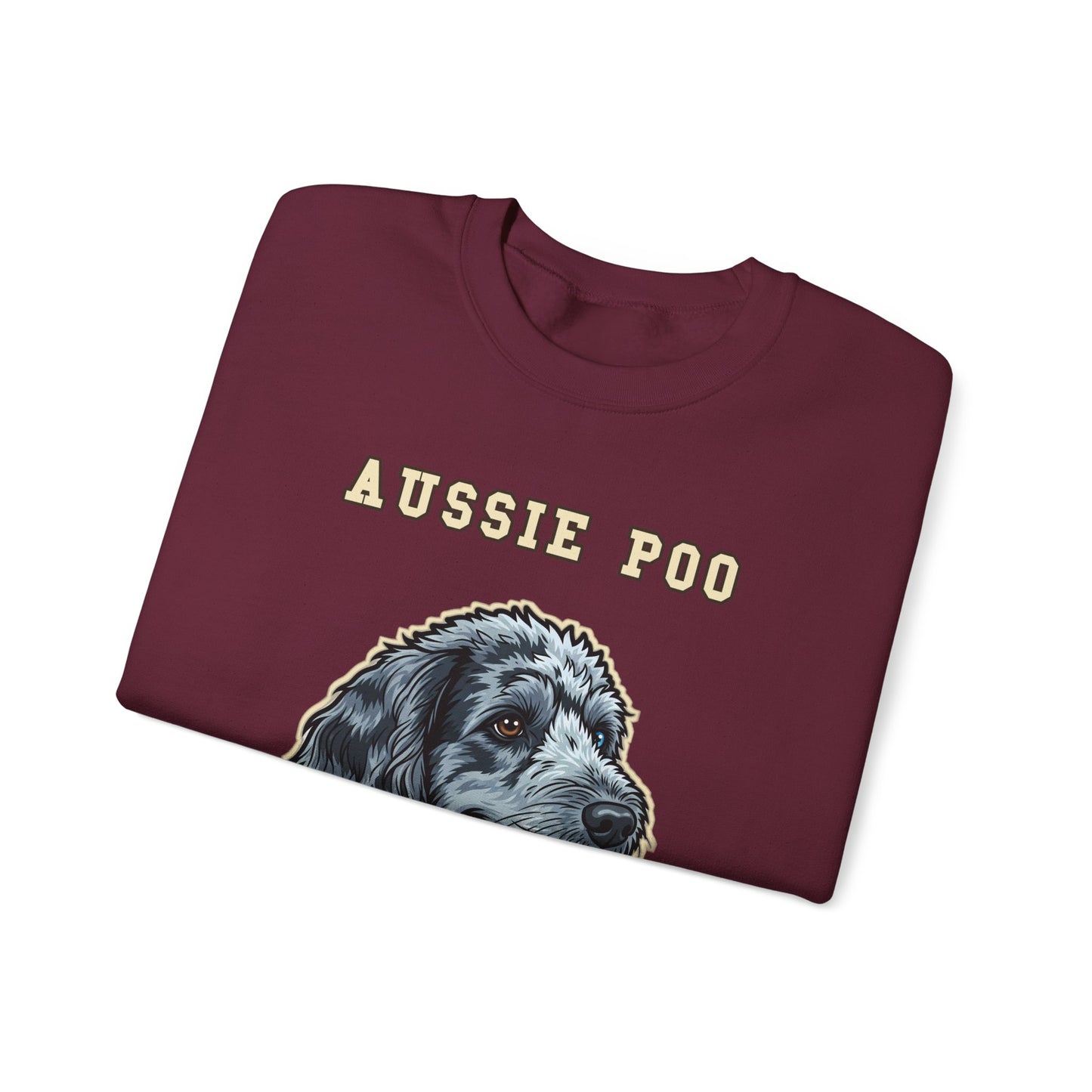 Aussiedoodle Sweatshirt, Aussie Poo Crewneck in Merle Pattern