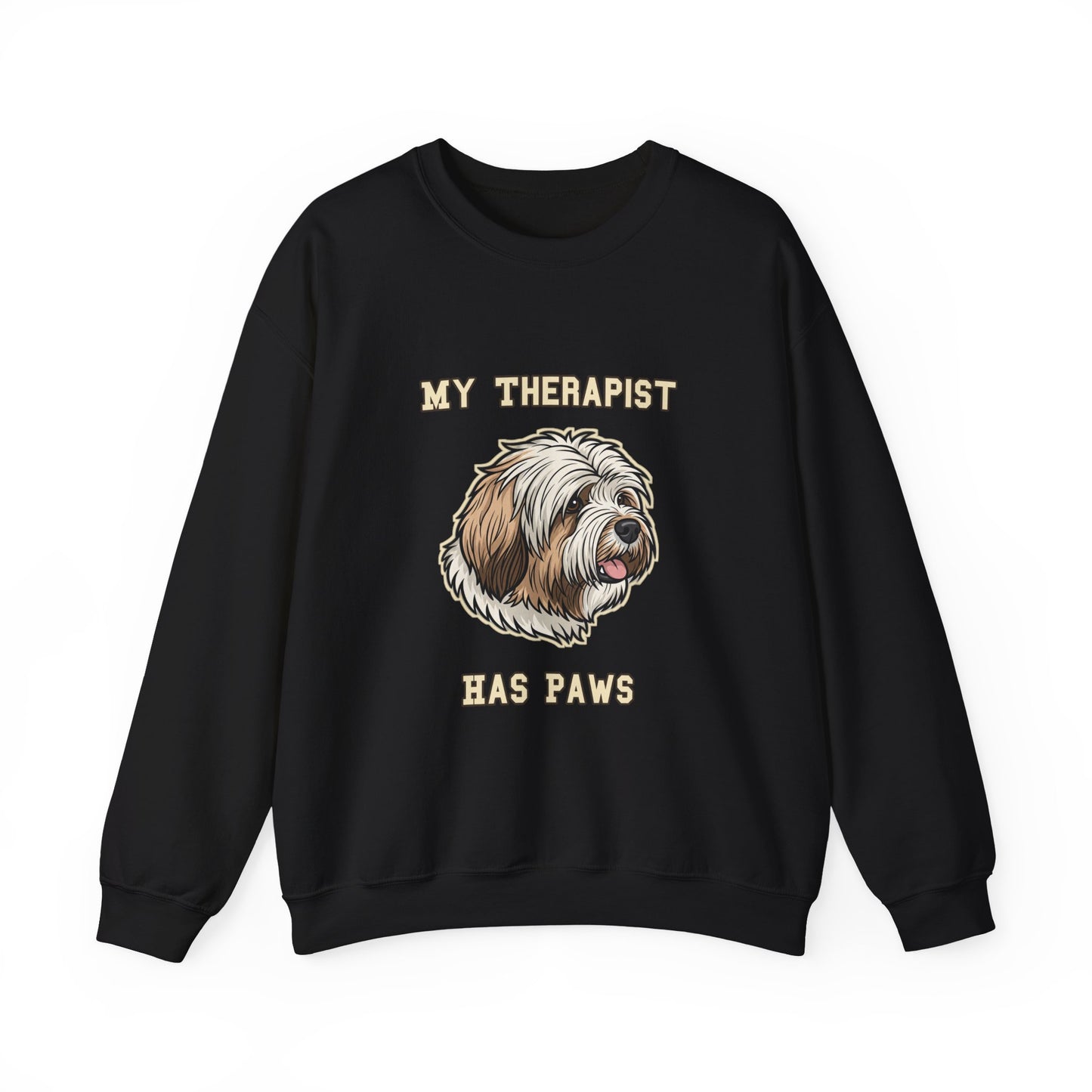 Tibetan Terrier Sweatshirt, TT Crewneck in Profuse Shaggy Coat