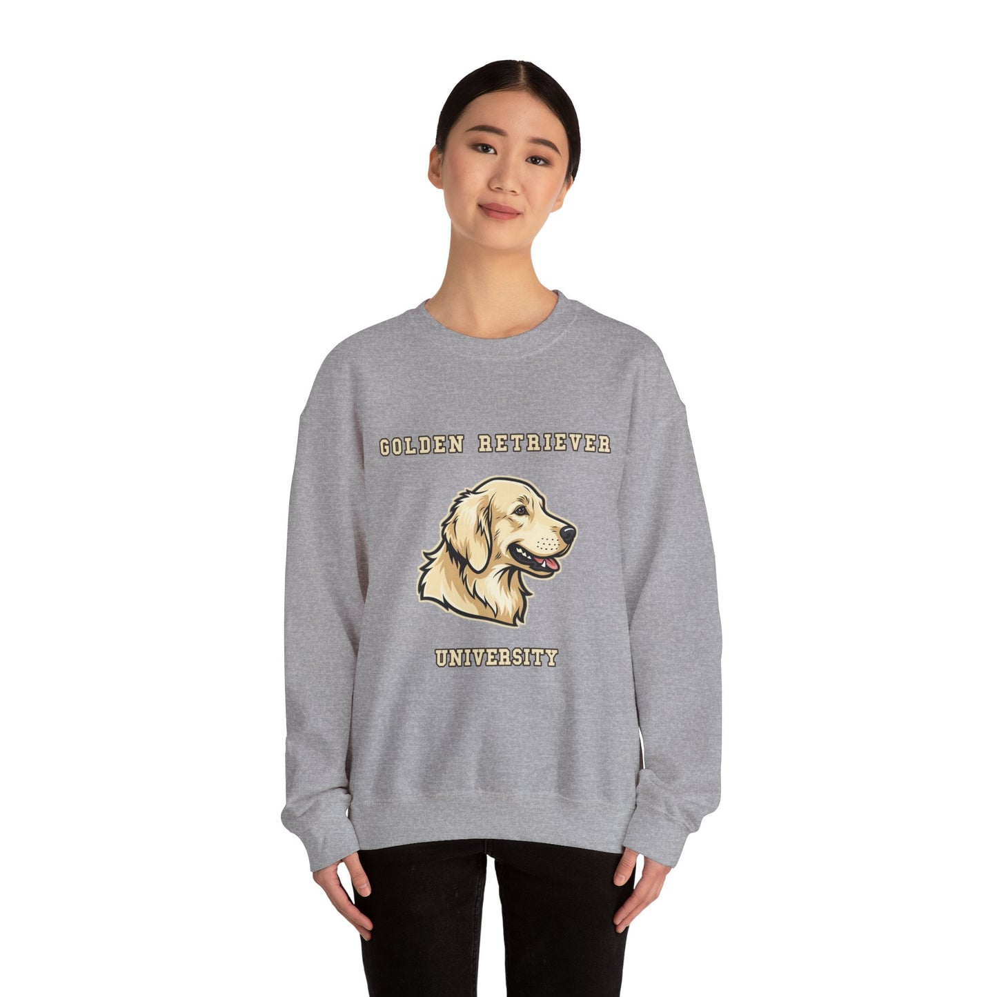 English Cream Golden Retriever Sweatshirt, Cream Golden Crewneck in Platinum Cream