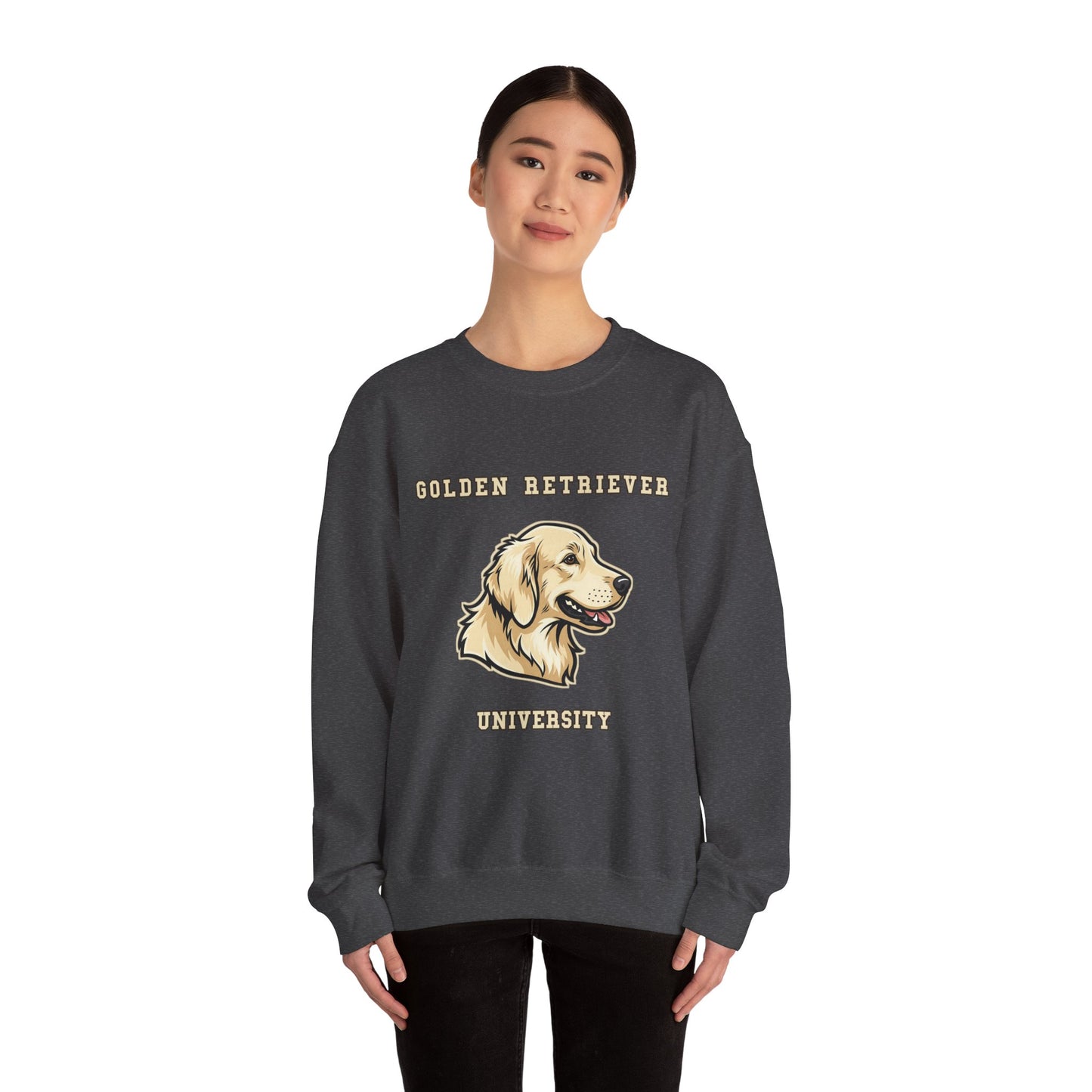 English Cream Golden Retriever Sweatshirt, Cream Golden Crewneck in Platinum Cream