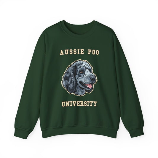 Aussiedoodle Sweatshirt, Aussie Poo Crewneck in Merle Pattern