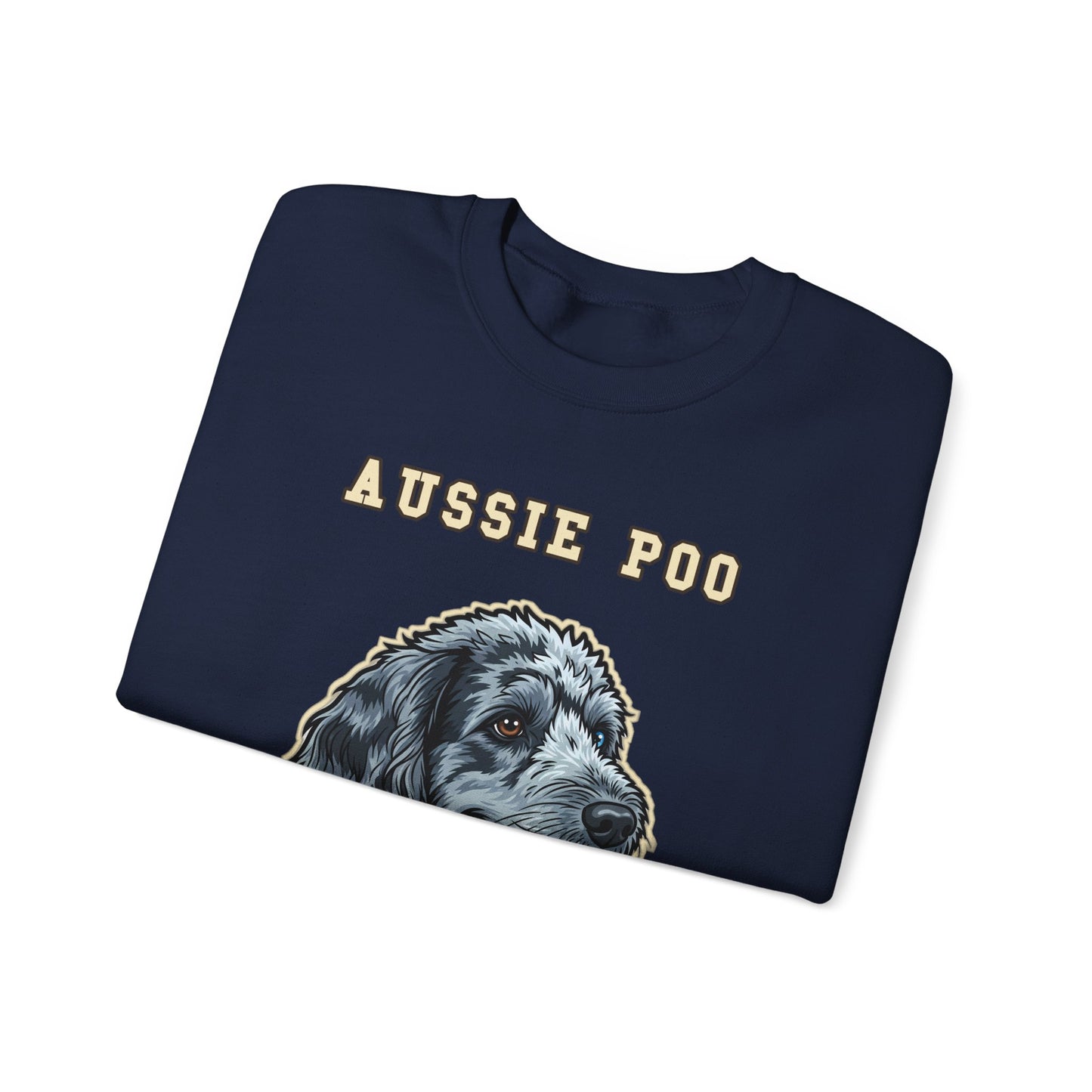 Aussiedoodle Sweatshirt, Aussie Poo Crewneck in Merle Pattern