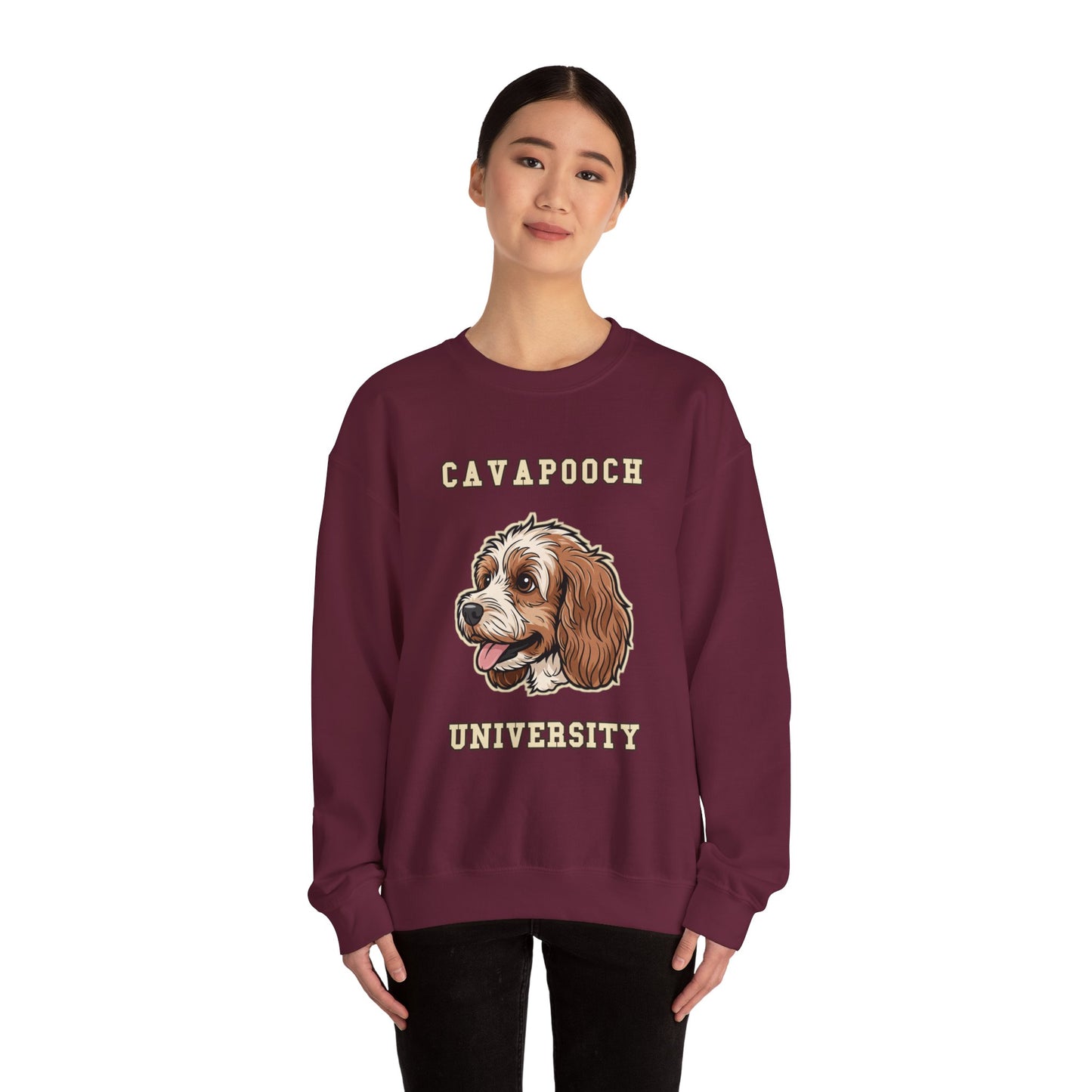 Cavapoo Gift Sweatshirt, Cavoodle Crewneck in Soft Wavy Coat