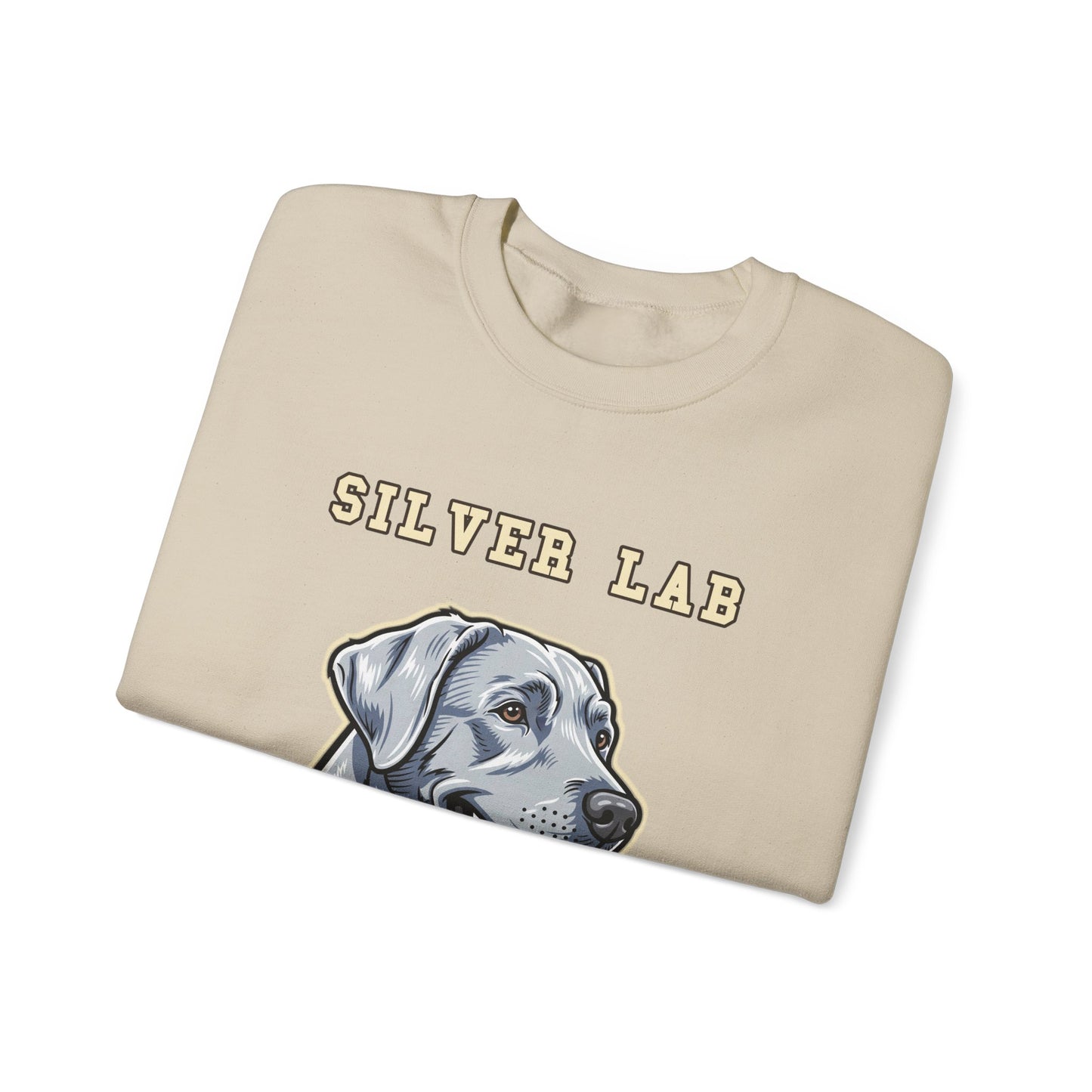 Silver Labrador Sweatshirt, Silver Lab Crewneck in Dilute Charcoal Silver
