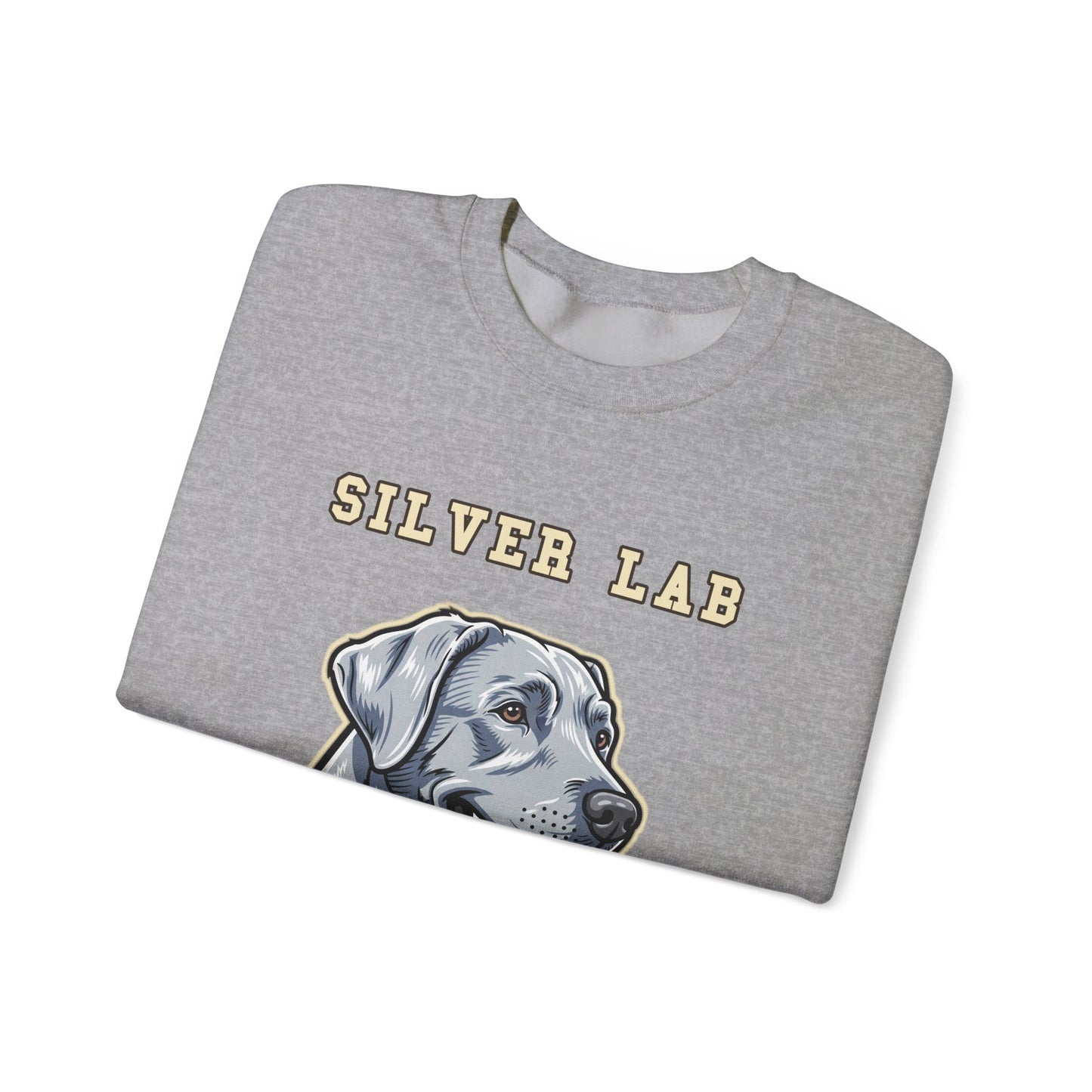 Silver Labrador Sweatshirt, Silver Lab Crewneck in Dilute Charcoal Silver