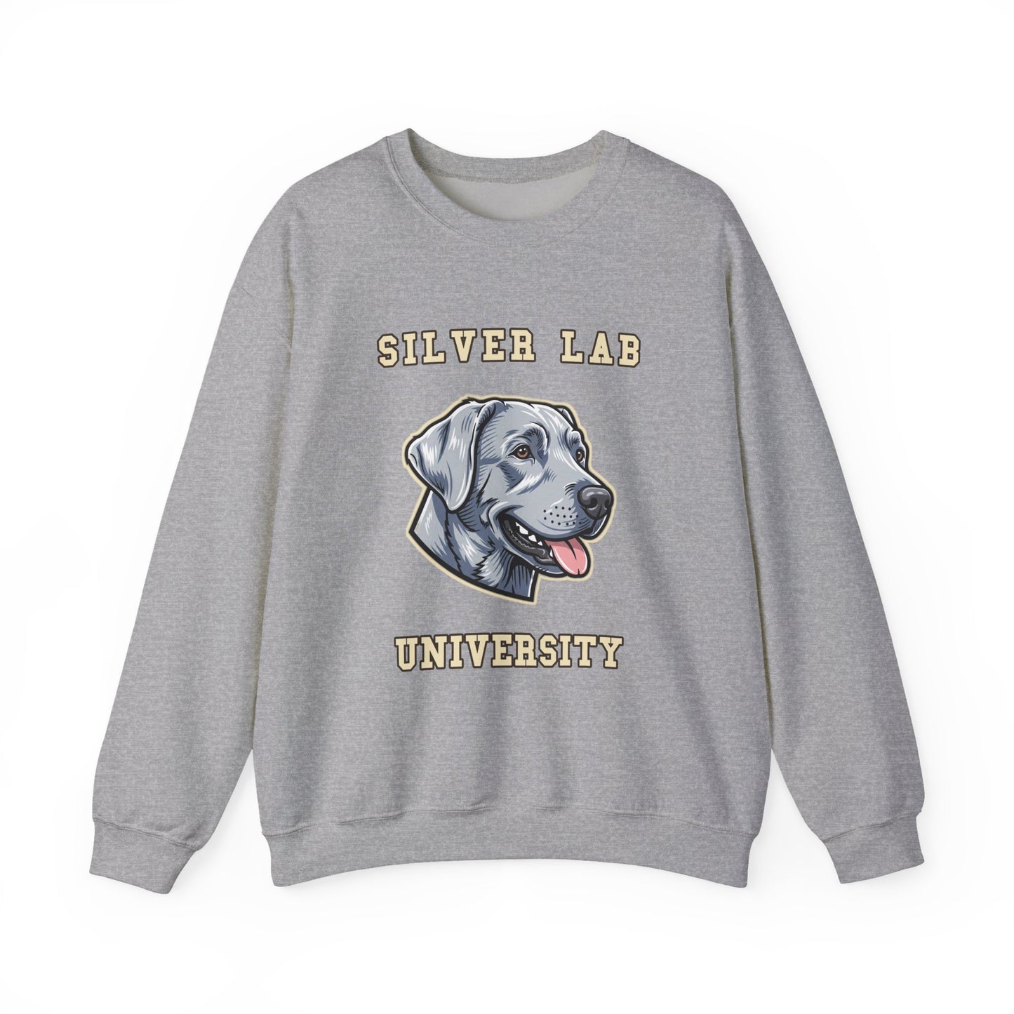Silver Labrador Sweatshirt, Silver Lab Crewneck in Dilute Charcoal Silver
