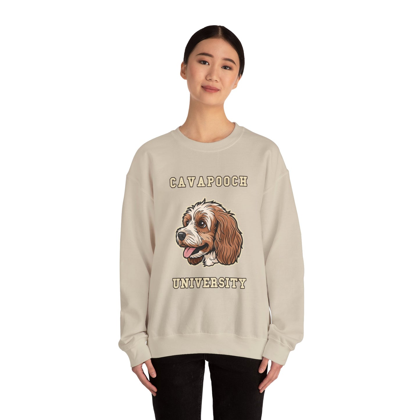 Cavapoo Gift Sweatshirt, Cavoodle Crewneck in Soft Wavy Coat