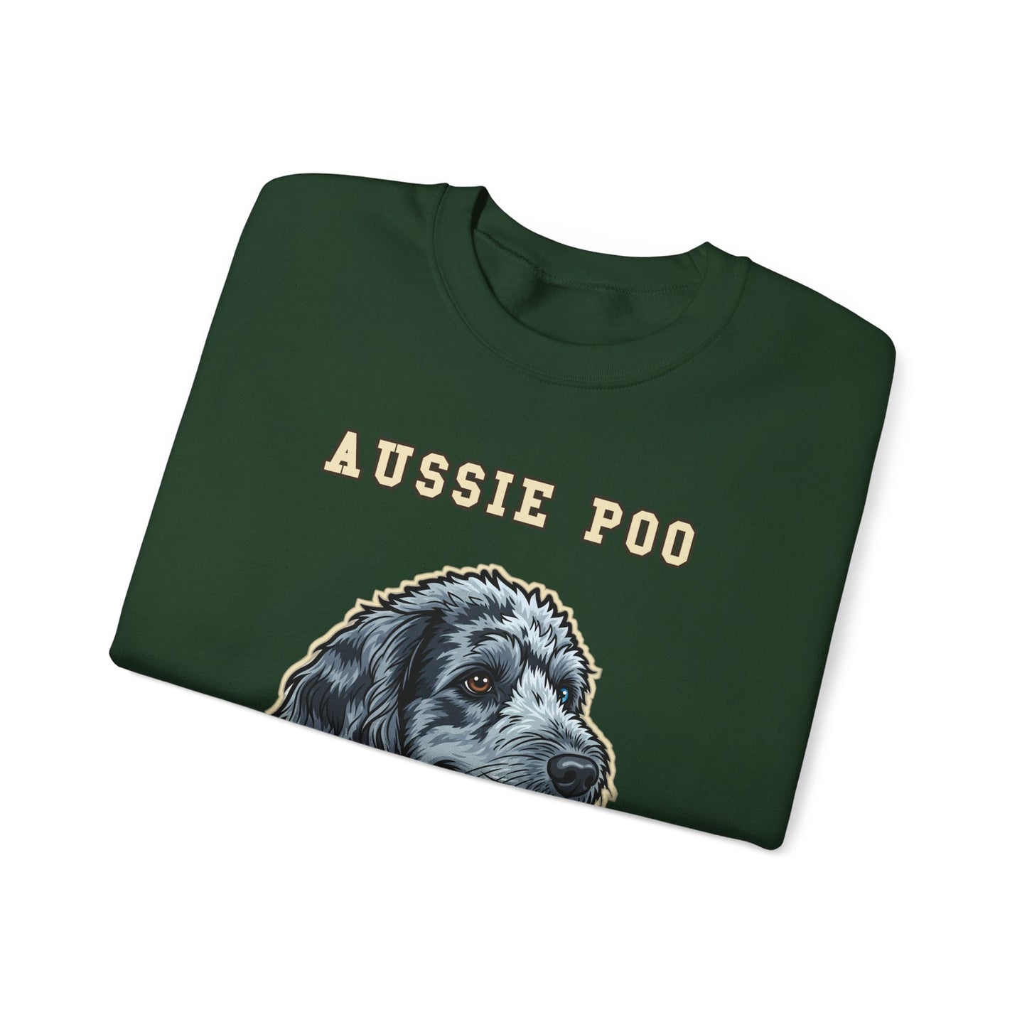 Aussiedoodle Sweatshirt, Aussie Poo Crewneck in Merle Pattern