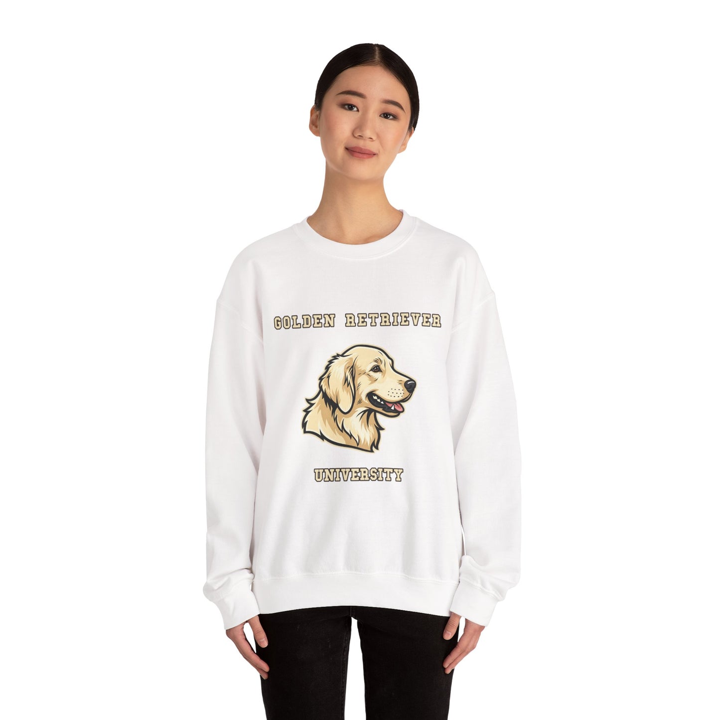 English Cream Golden Retriever Sweatshirt, Cream Golden Crewneck in Platinum Cream