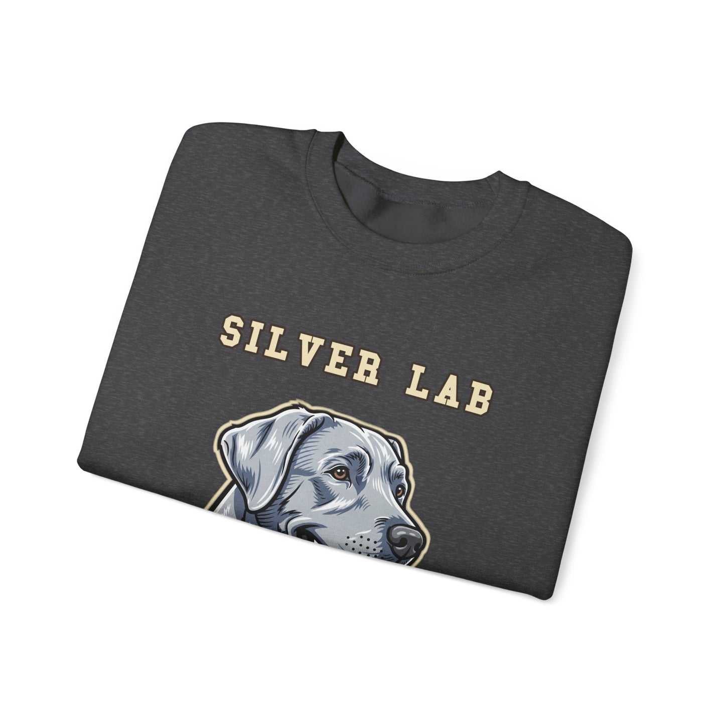 Silver Labrador Sweatshirt, Silver Lab Crewneck in Dilute Charcoal Silver