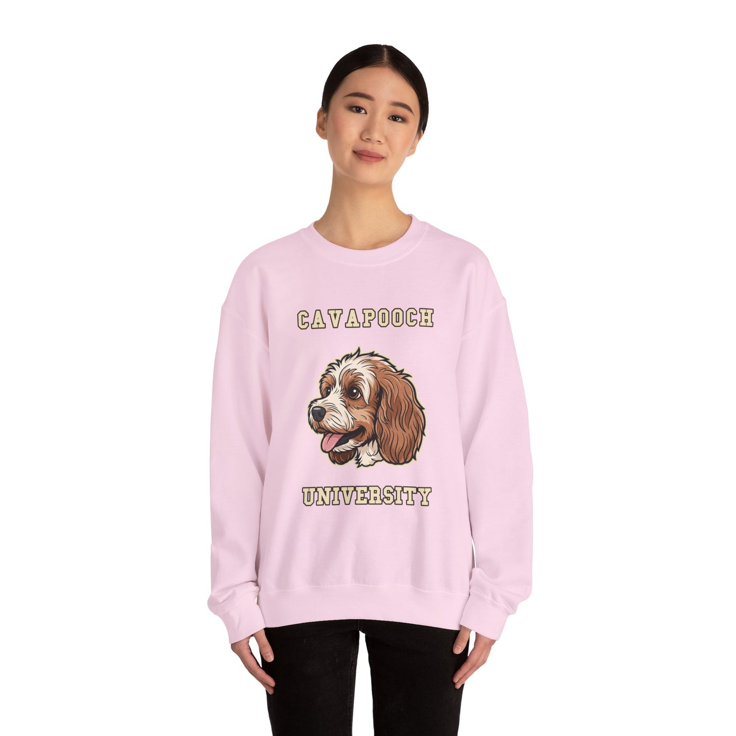 Cavapoo Gift Sweatshirt, Cavoodle Crewneck in Soft Wavy Coat