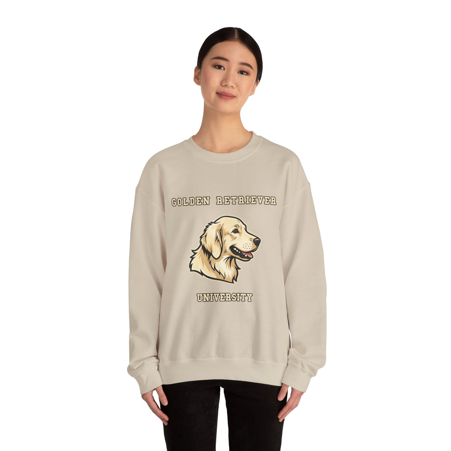 English Cream Golden Retriever Sweatshirt, Cream Golden Crewneck in Platinum Cream
