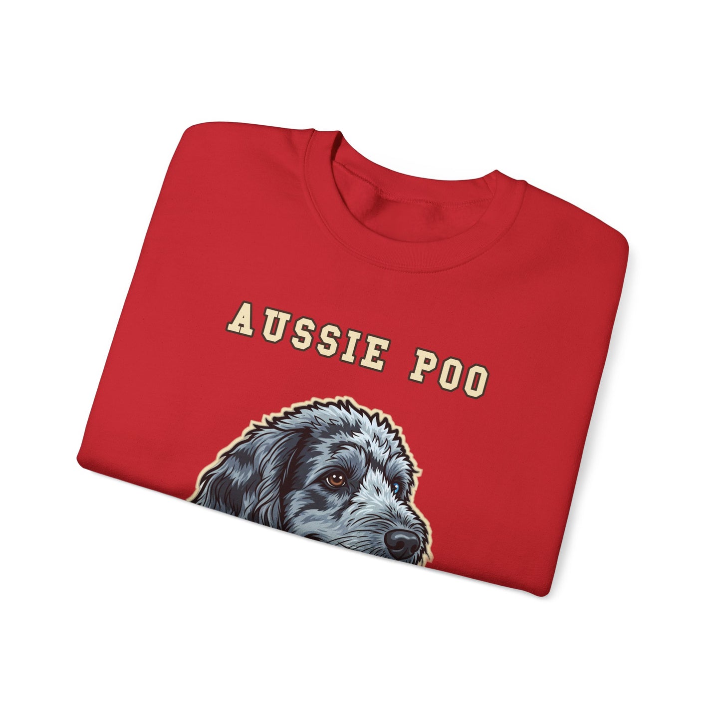 Aussiedoodle Sweatshirt, Aussie Poo Crewneck in Merle Pattern
