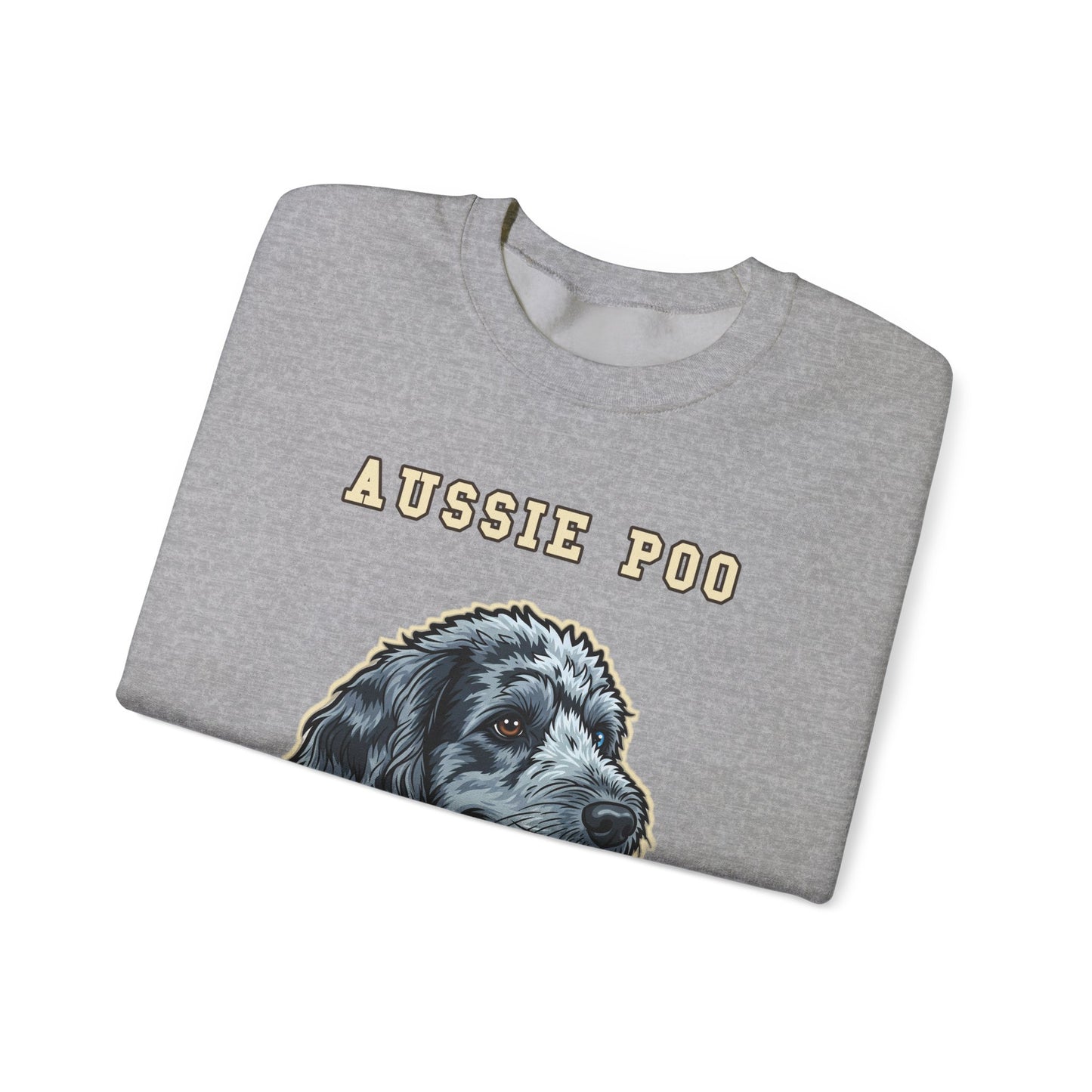 Aussiedoodle Sweatshirt, Aussie Poo Crewneck in Merle Pattern