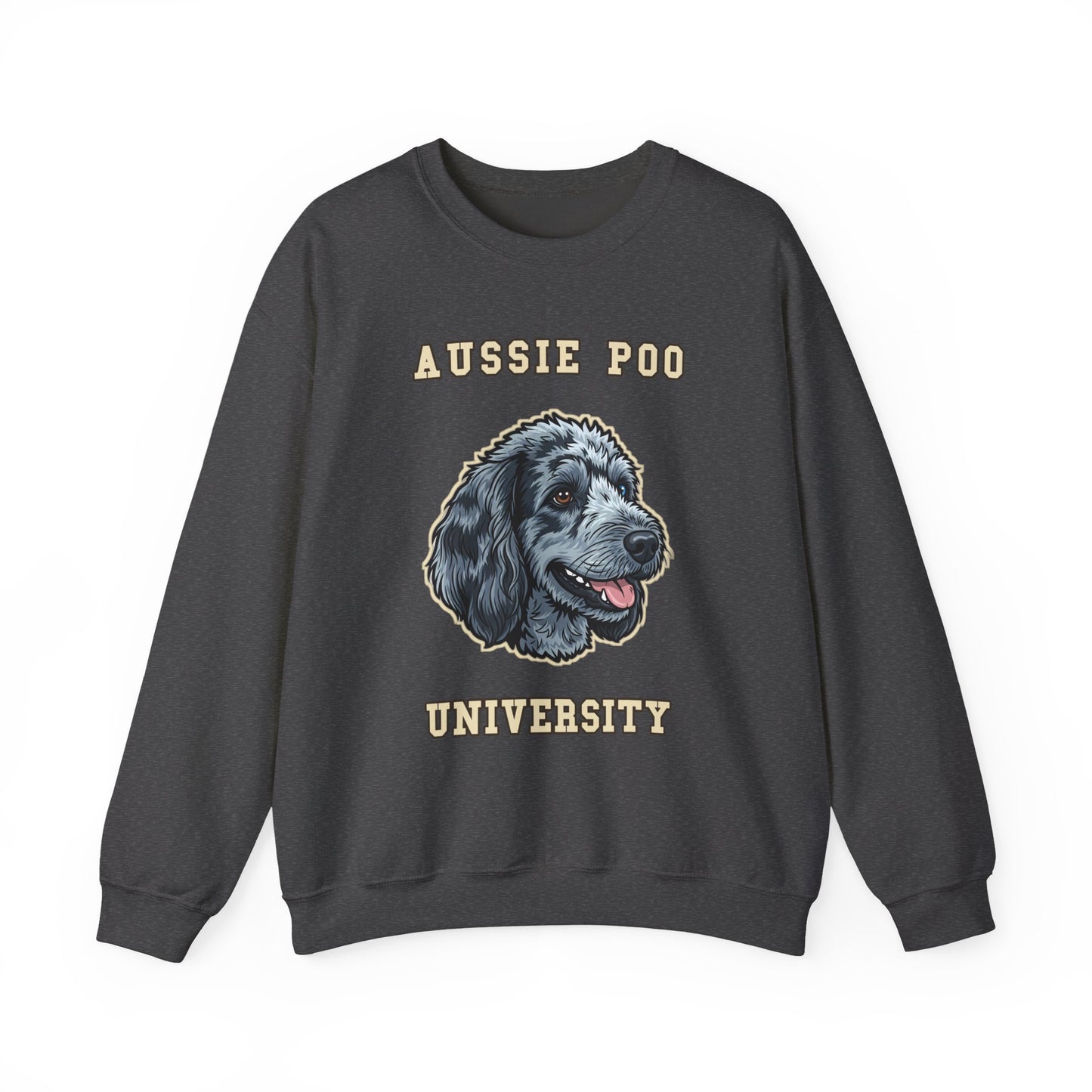 Aussiedoodle Sweatshirt, Aussie Poo Crewneck in Merle Pattern