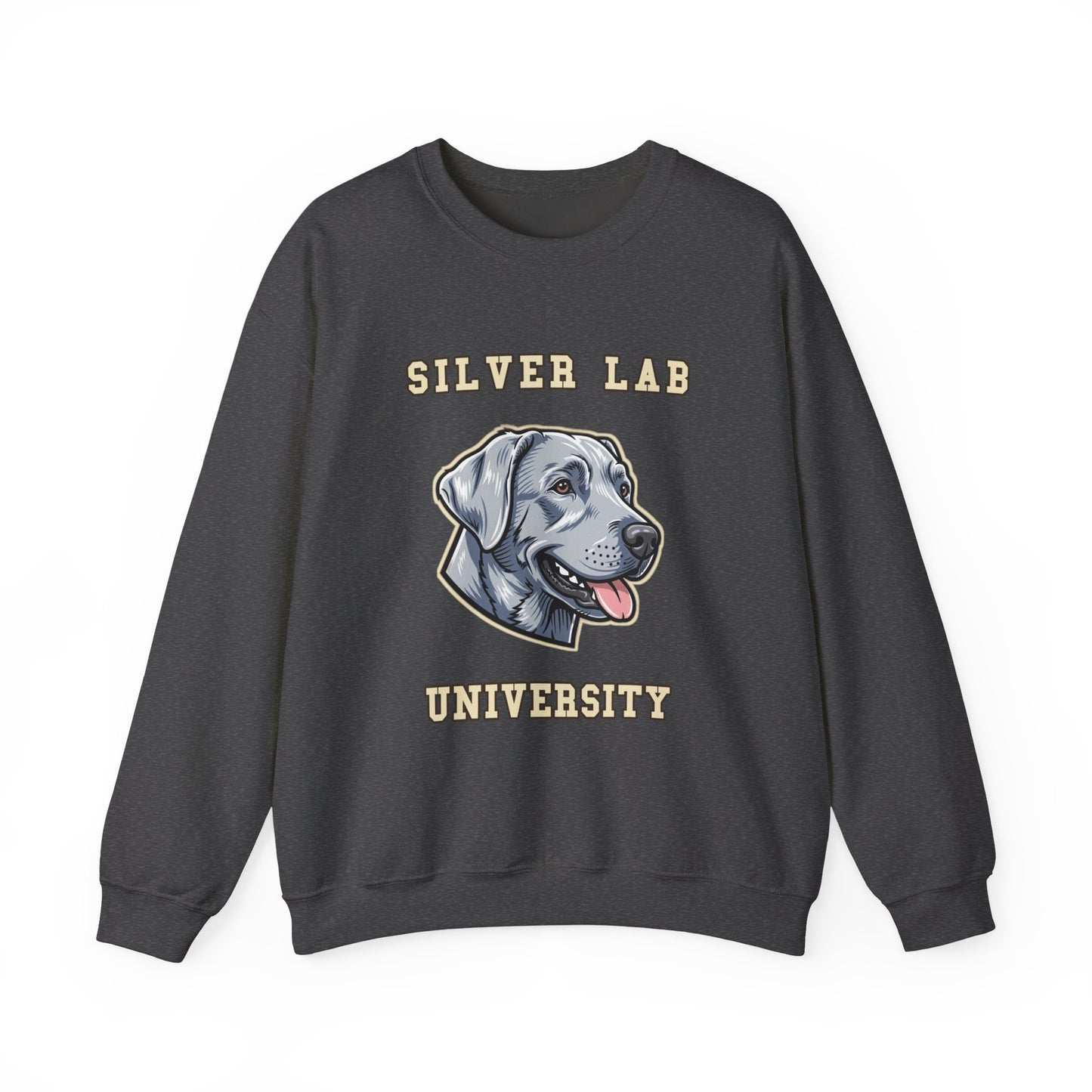 Silver Labrador Sweatshirt, Silver Lab Crewneck in Dilute Charcoal Silver
