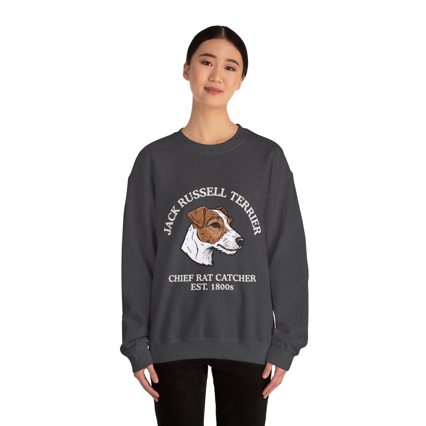 Funny Jack Russell Terrier Sweatshirt, JRT Mom Gift, Chief Rat Catcher Shirt, Parson Russell Crewneck, Vintage Farm Dog, Mens Dog Dad