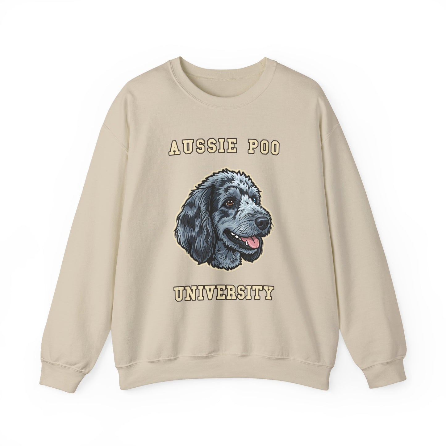 Aussiedoodle Sweatshirt, Aussie Poo Crewneck in Merle Pattern