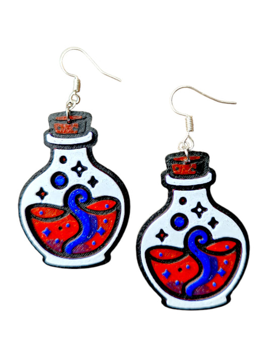 Potion of Mischief Earrings – Fantasy Bottle Jewellery
