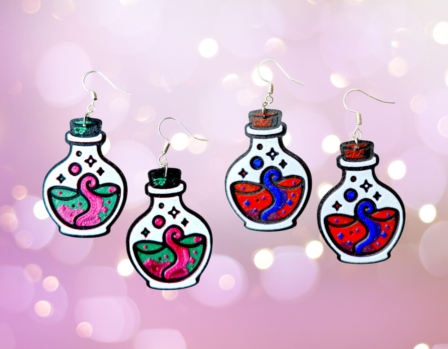Potion of Mischief Earrings – Fantasy Bottle Jewellery