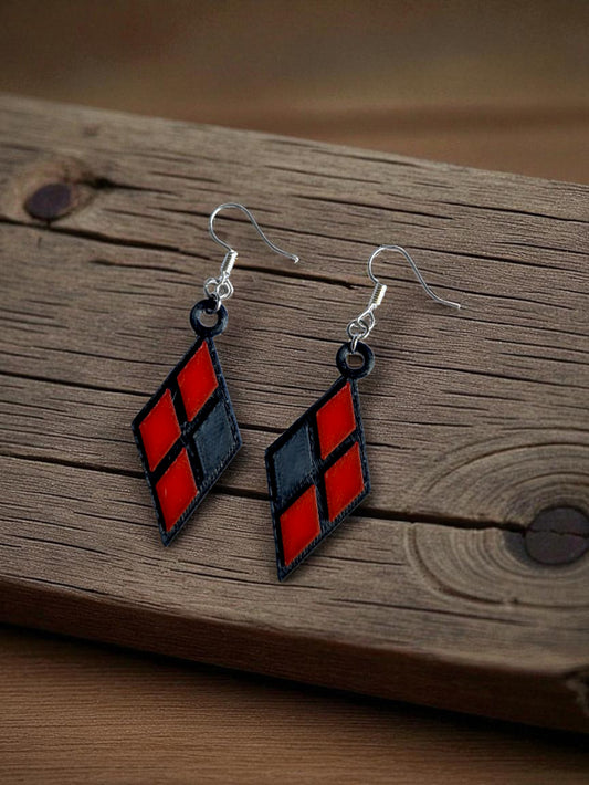 Harley Quinn style earrings