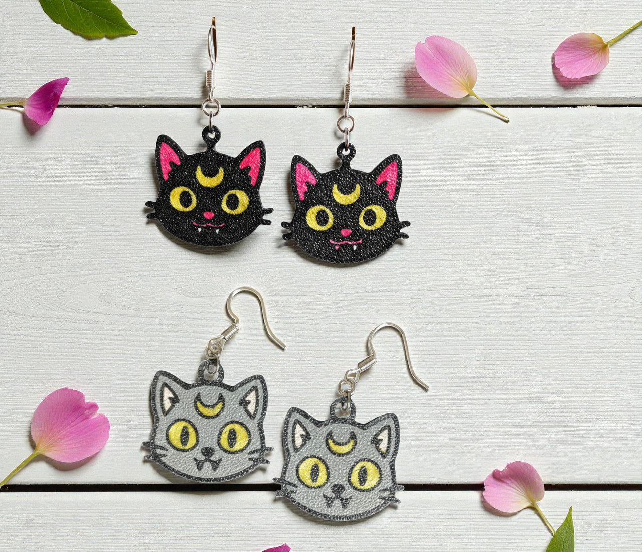 Moon Cat Earrings
