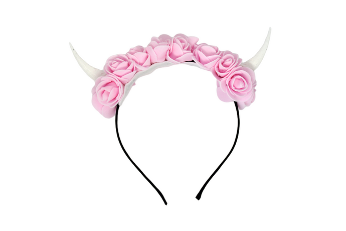 Demon Horns Headband - pink