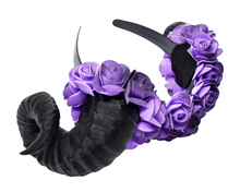 Load image into Gallery viewer, Purple Ram Horns Headband
