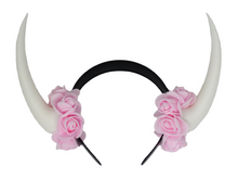 Load image into Gallery viewer, Buy Handmade Cow Horns (Pink &amp; White)
