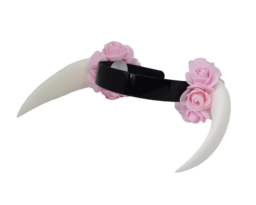 Buy Handmade Cow Horns (Pink & White)