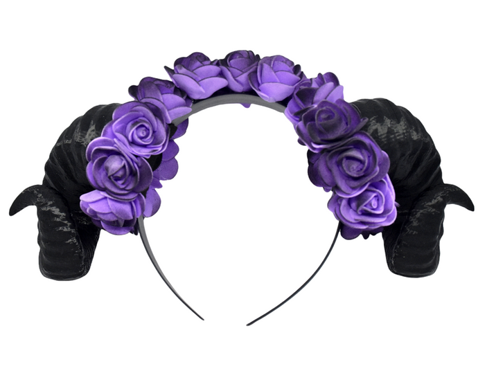 Purple Ram Horns Headband