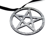 Load image into Gallery viewer, Gothic Christmas Ornaments - Glitter Pentagram
