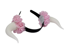 Load image into Gallery viewer, Bull Horns - Pink &amp; White
