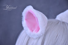 Load image into Gallery viewer, White &amp; pink cat ears

