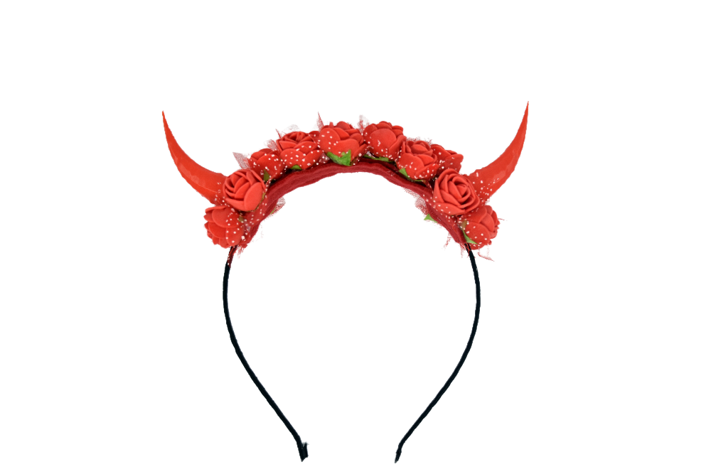 Demon Horns Headband - red