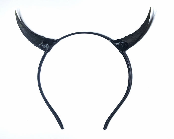 Headband with black horns (plain)